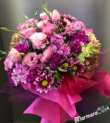 Fuşya Buket Çiçek