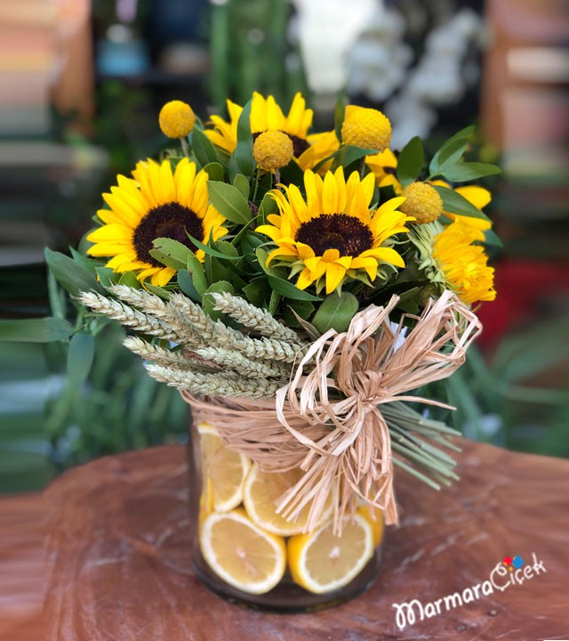 Limonlu Ayçiçek Aranjman