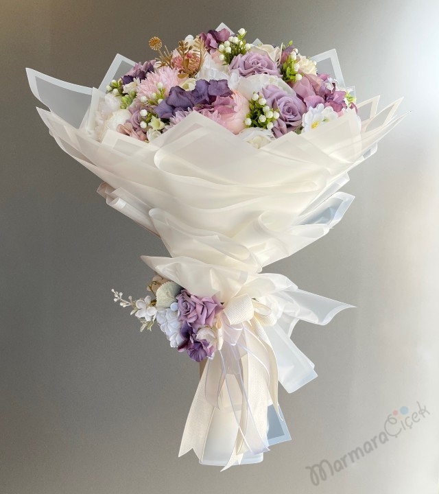 İsimli Özel Tasarım Yapay Nişan Buketi