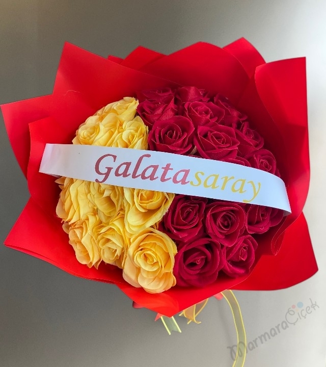 Sarı Kırmızı Yapay Buket 