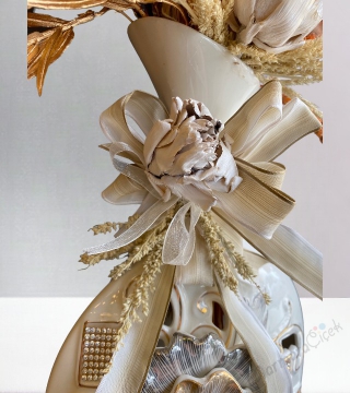 Seramik Taşlı Vazoda Kuru Çiçekler