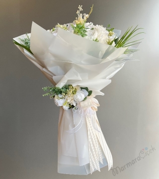 Yapay Beyaz Şakayık Buket 