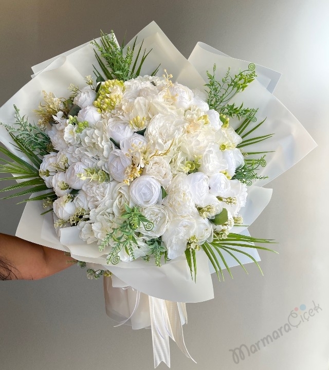 Yapay Beyaz Şakayık Buket 