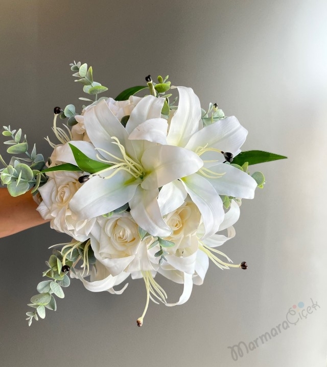 Yapay Lilyum Gelin Buketi